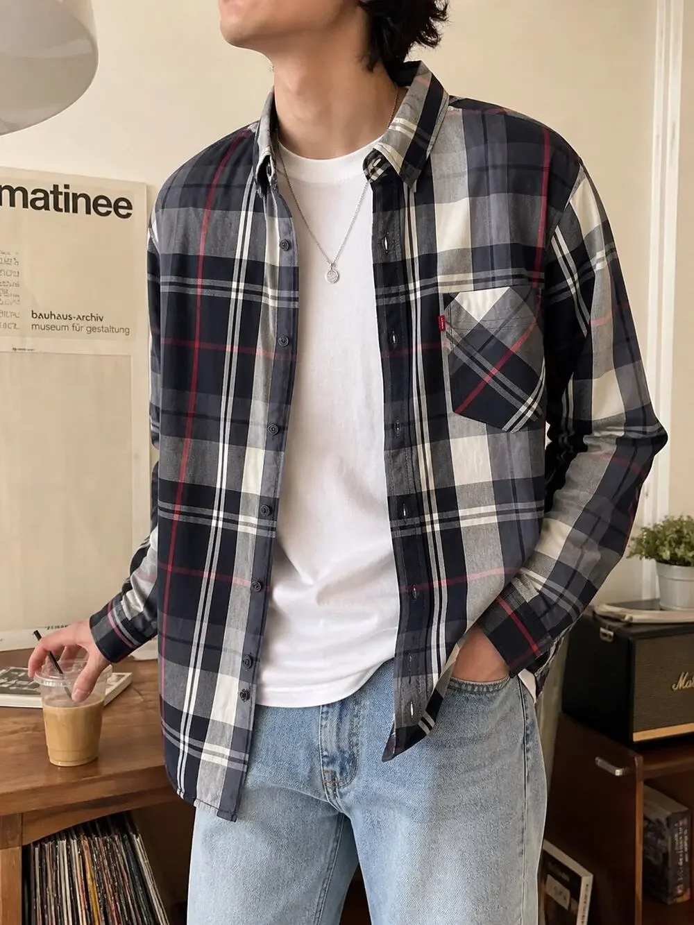 Levi’s Men’s XL Plaid Button Down Shirt Long Sleeve Cotton Blend